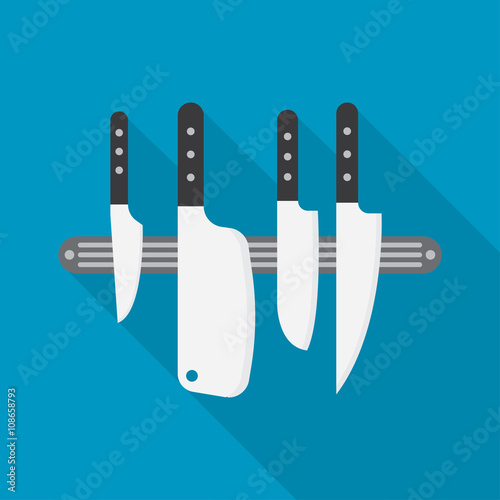 Set of kitchen knives
