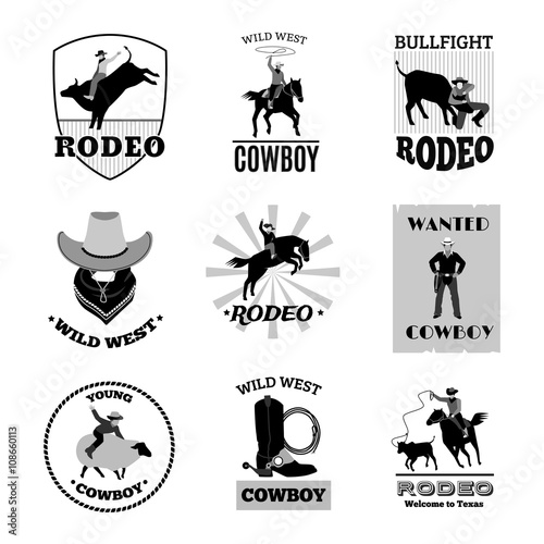 Rodeo Black Emblems Set