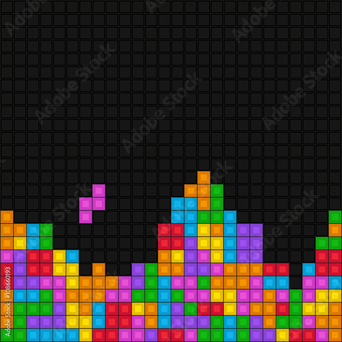 Pixelated game tetris pattern