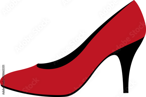Red high-heeled shoes