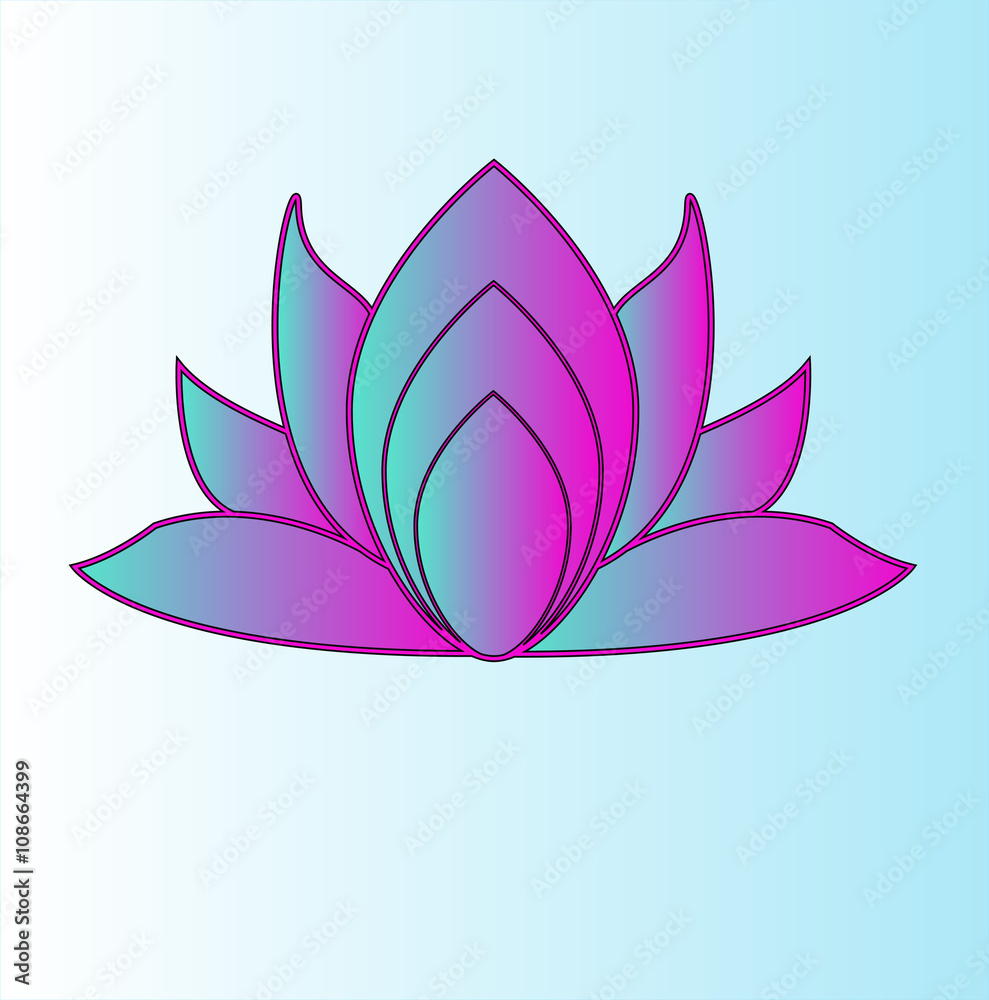 Vector illustration of a cute lotus flower, fiore di loto Vector illustration of a cute lotus flower, fiore di loto
