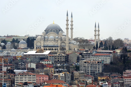 Suleymaniye mosque in the historic Sultanahmet district. Istanbu