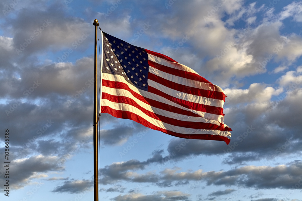 Obraz premium American Flag waving in the Wind