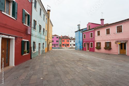 Panorama from a little square in burano Island, Venice (vintage © TPhotography