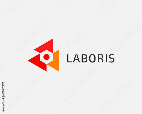 Abstract cog wheel  logo design template. Geometric gear sign. Universal app vector icon