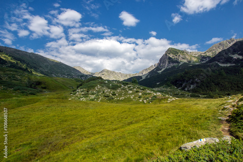 Landscape of Green hills in Pirin Mountain , Bulgaria