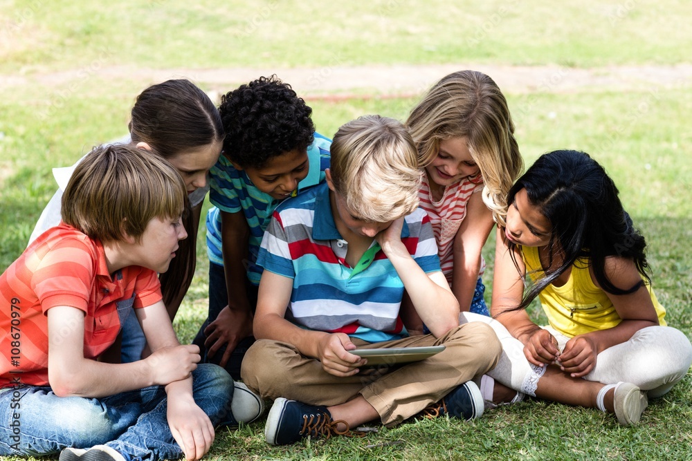 Children using digital tablet Children using digital tablet