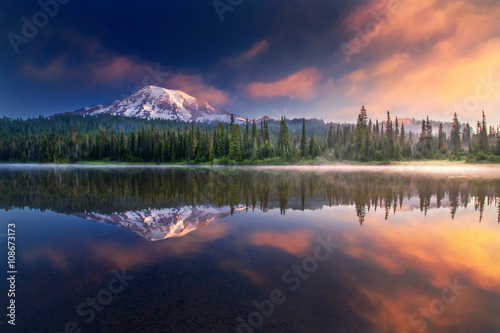 Mt Rainier and reflections photo