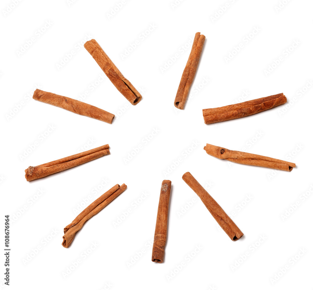 Cinnamon sticks in form of sun Cinnamon sticks in form of sun