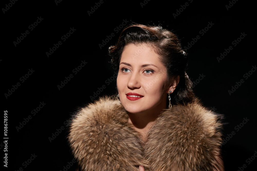 smiling glamorous woman portrait with space smiling glamorous woman portrait with space