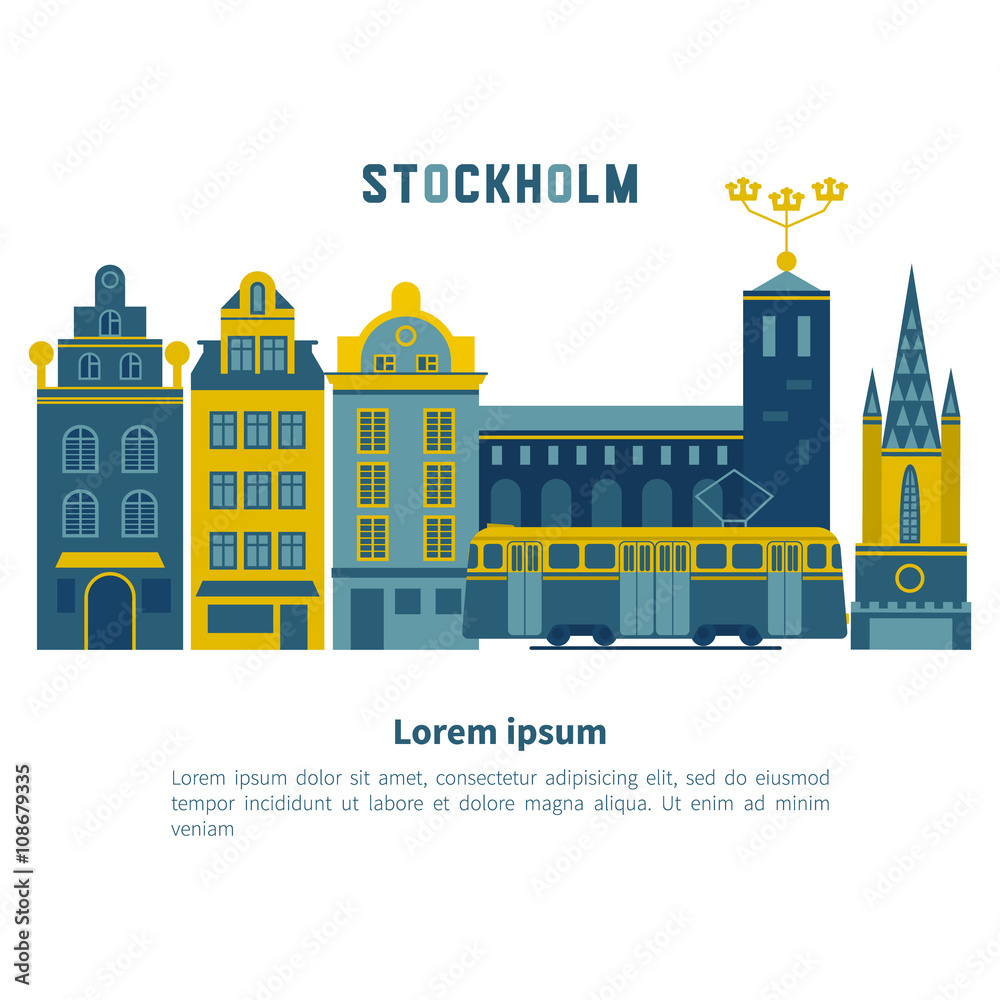 Stockholm city vector