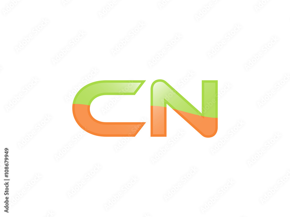 Green Orange shiny CN letters Green Orange shiny CN letters
