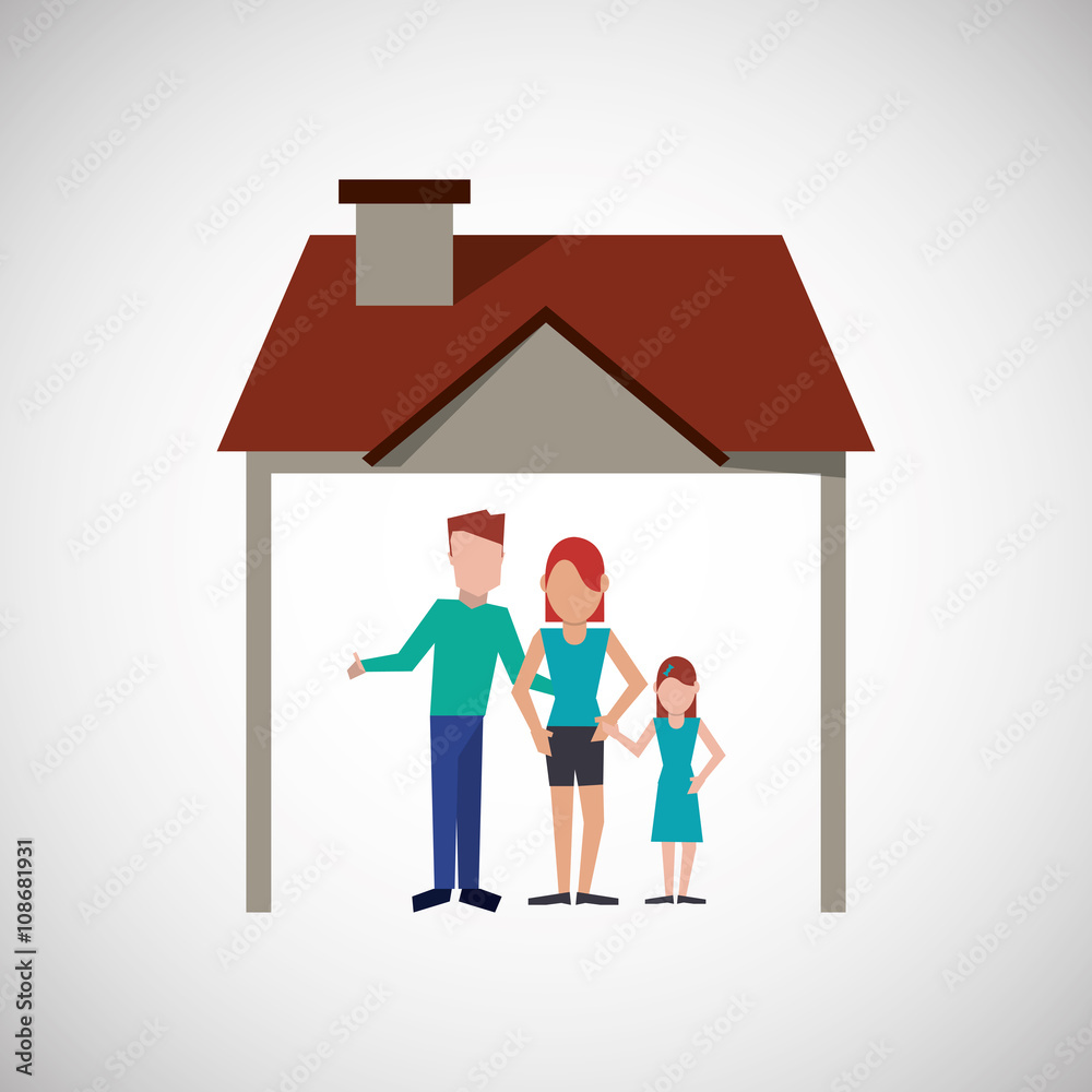 Family design, relationship and home concept, vector illustration