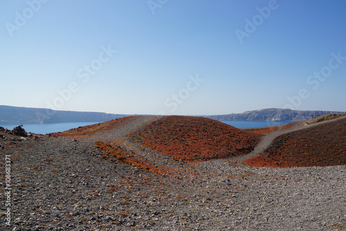 Nea Kameni island near Santorini in Greece