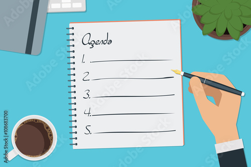 vector drawing agenda list concept