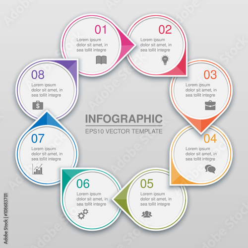 Vector circular infographic with 8 options
