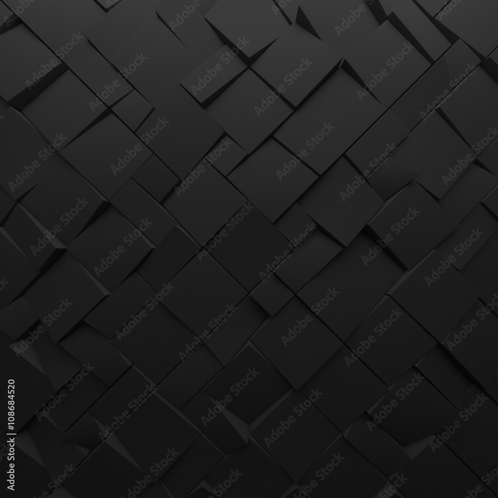 Black abstract squares backdrop. Geometric polygons, as tile wall Black abstract squares backdrop. Geometric polygons, as tile wall