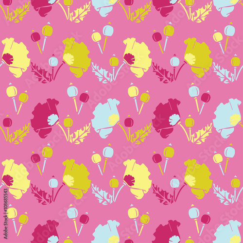 Wallpaper Mural Seamless vector background with decorative flowers. Print. Cloth design, wallpaper. Torontodigital.ca