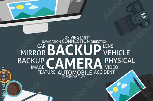 vector backup camera concept,template
