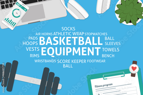 vector basketball equipment concept,template photo