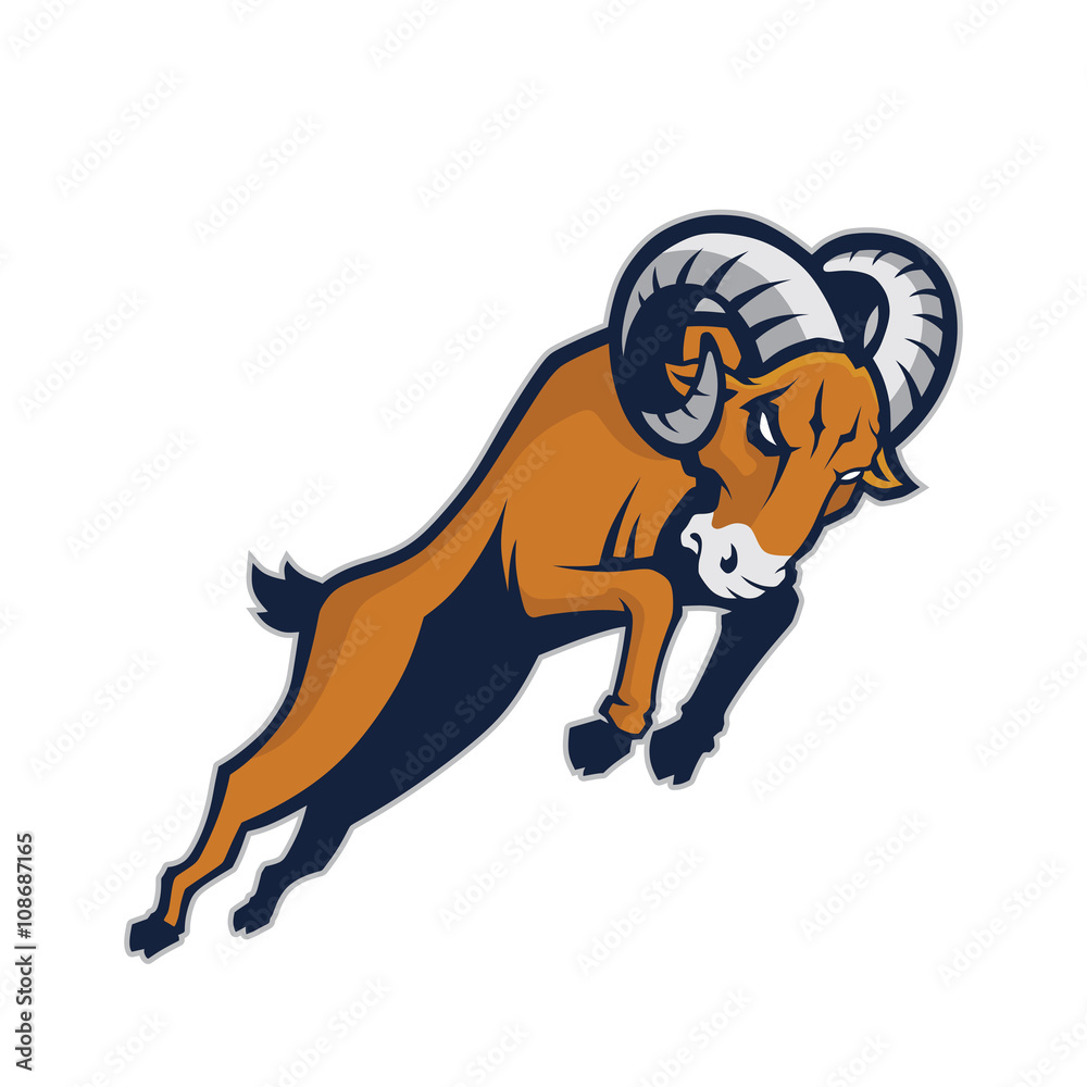 Charging ram mascot