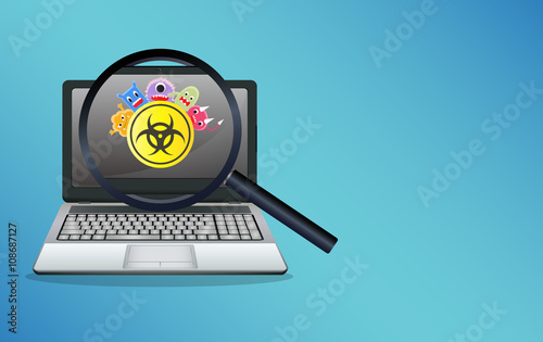 laptop infected virus computer