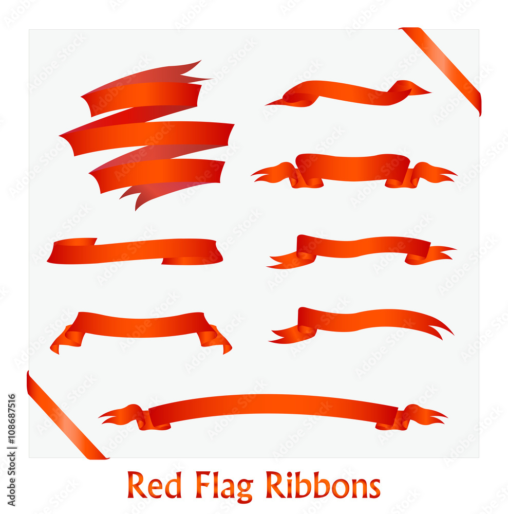 Red Flag Ribbon Banner