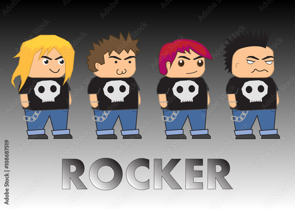 rocker cartoon characters