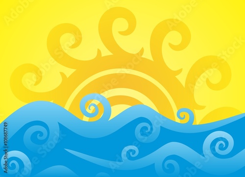 sun Dawn in the sea.