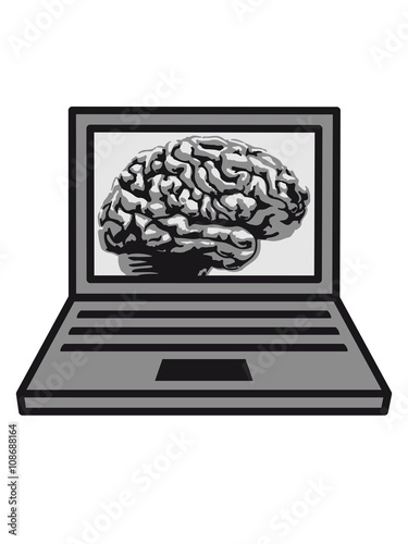 computer laptop notebook pc write thinking screen mobile tablet brain