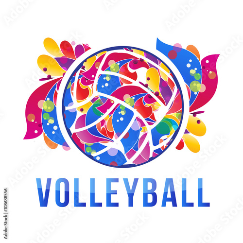 Vector volleyball logo. - stock vector