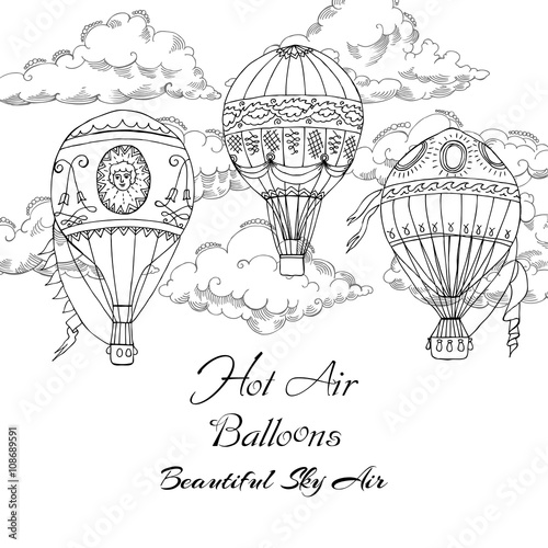 Background with Hot Air Balloons