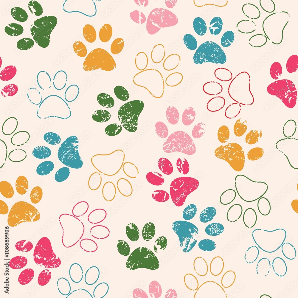 Colorful dog paws