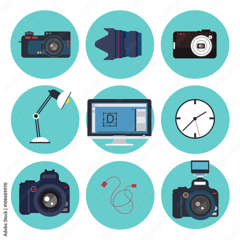 Photographer Tools. Creative Kit. Designer Set. Icons Set. Photographer Tools. Creative Kit. Designer Set. Icons Set.