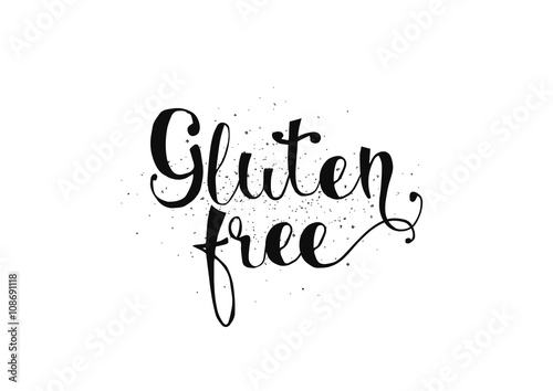Gluten free inscription. Hand drawn tag or label.