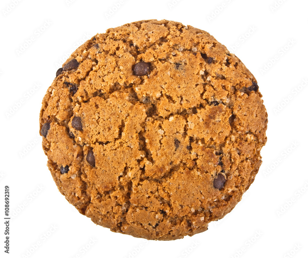 Chocolate chip cookie isolated on white background Chocolate chip cookie isolated on white background