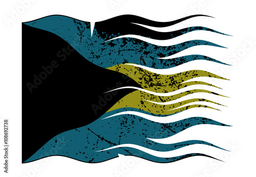 Bahamas Flag Wavy And Grunged