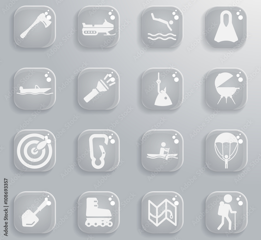 Active recreation icon set Active recreation icon set