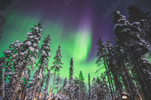 Photography Beautiful picture of massive multicoloured green vibrant Aurora Borealis, Aurora