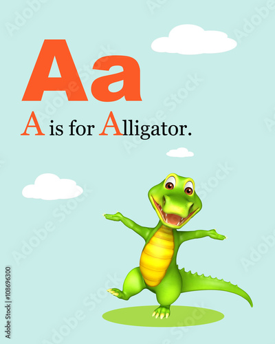 Aligator with alphabate