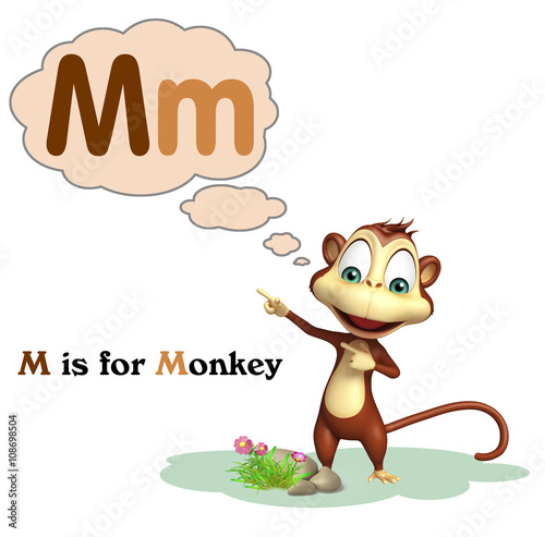 Monkey with alphabet photo