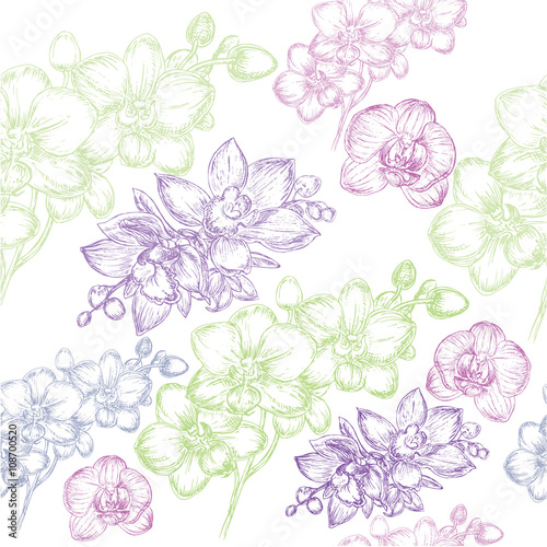 orchid seamless pattern