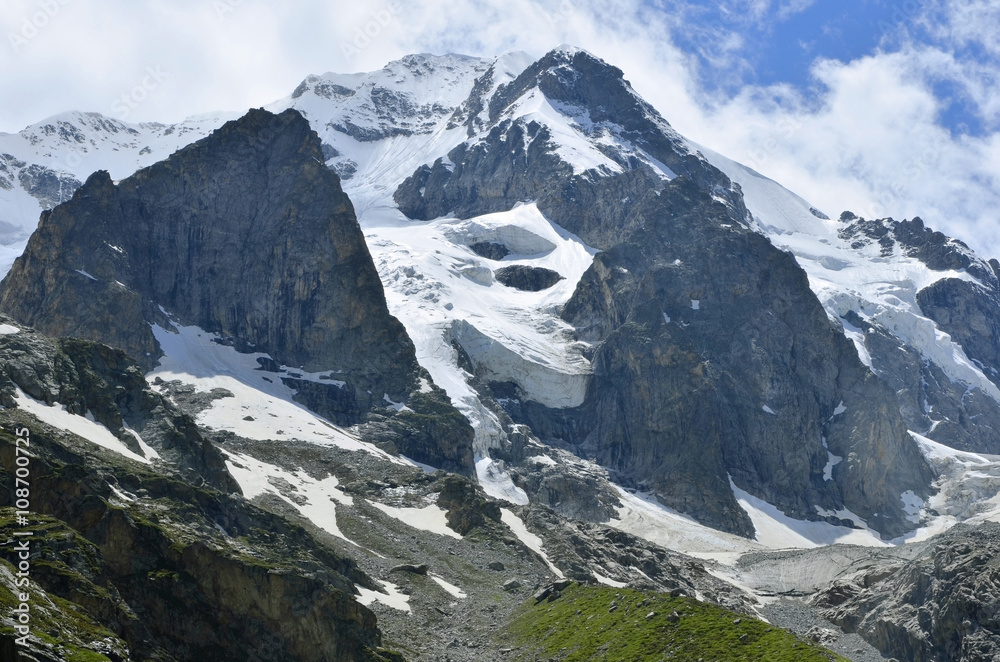 Glaciers covered large mountain