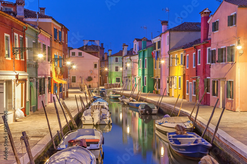 Canal and colorful houses on Burano Island © bbsferrari
