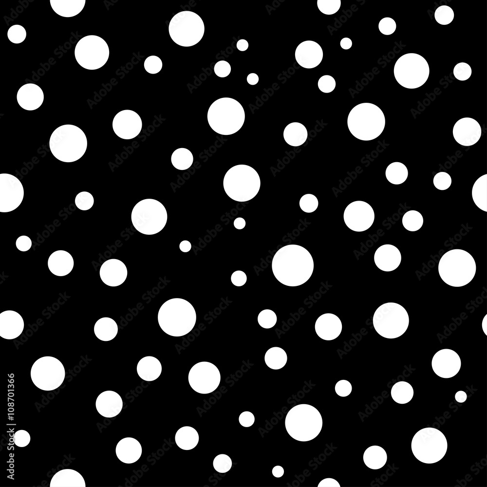 Polka dots seamless pattern. Black and white template. Abstract ...