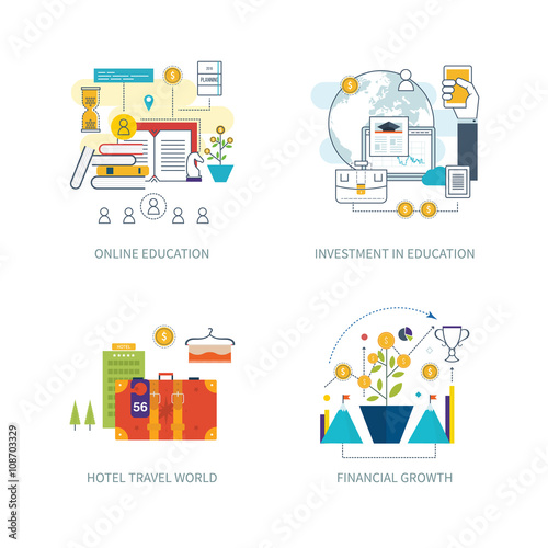 Concept for investment, strategy planning, finance, online education. 