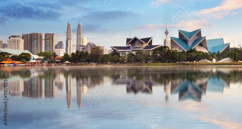 Kuala Lumpur, Malaysia skyline at Titiwangsa Park.