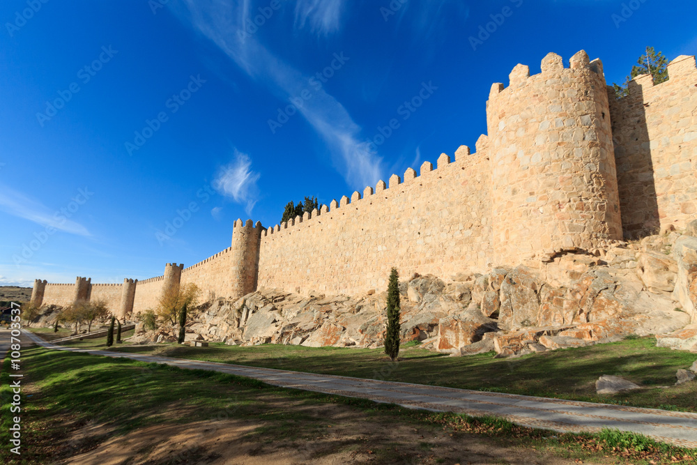 Medieval walls of Avila, Spain
