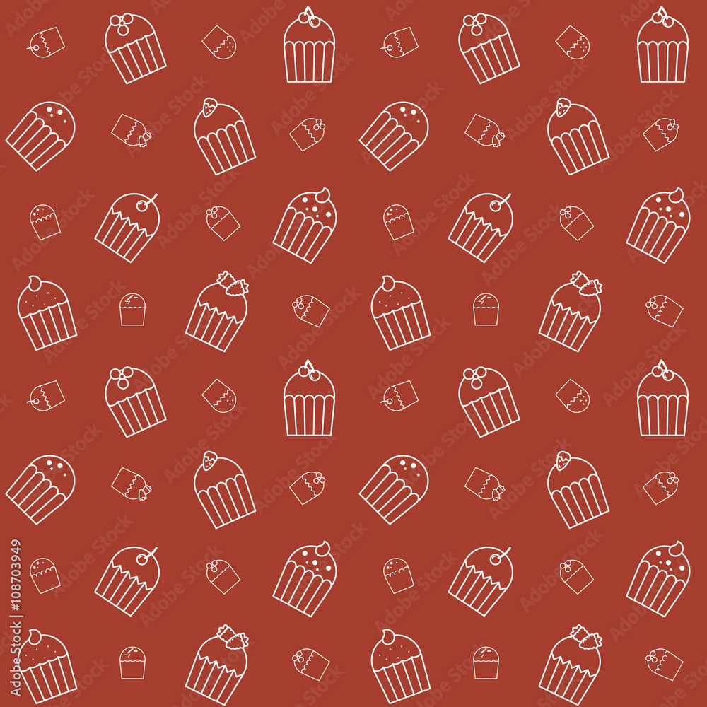Seamless pattern with different cakes Seamless pattern with different cakes