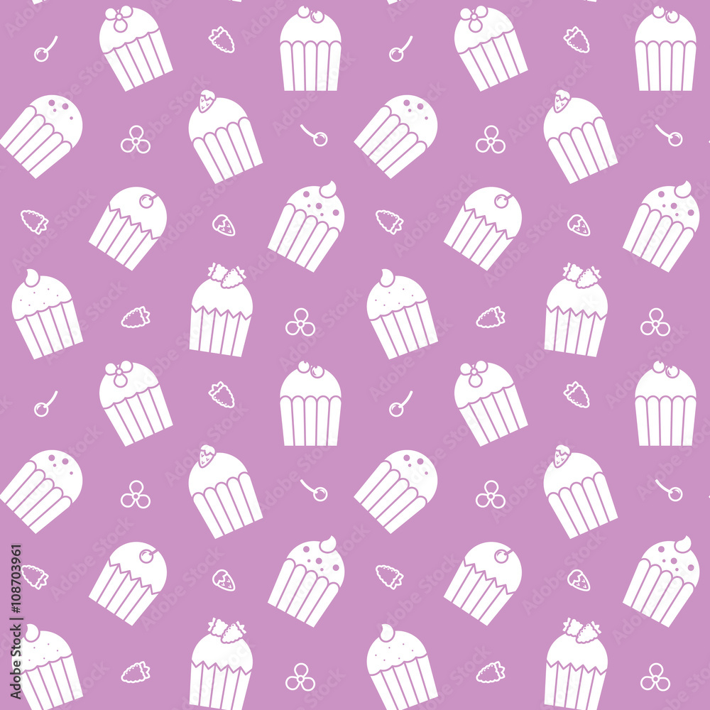 Seamless pattern with cakes and fruits Seamless pattern with cakes and fruits